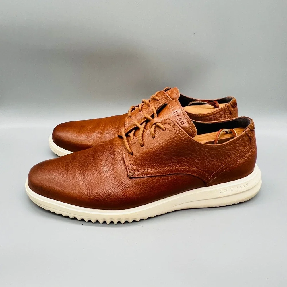 Cole Haan Oxford Mens 11 Brown Leather Lace Up Grand OS Zerogrand Shoes